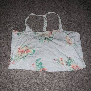 Braided back floral tank top.